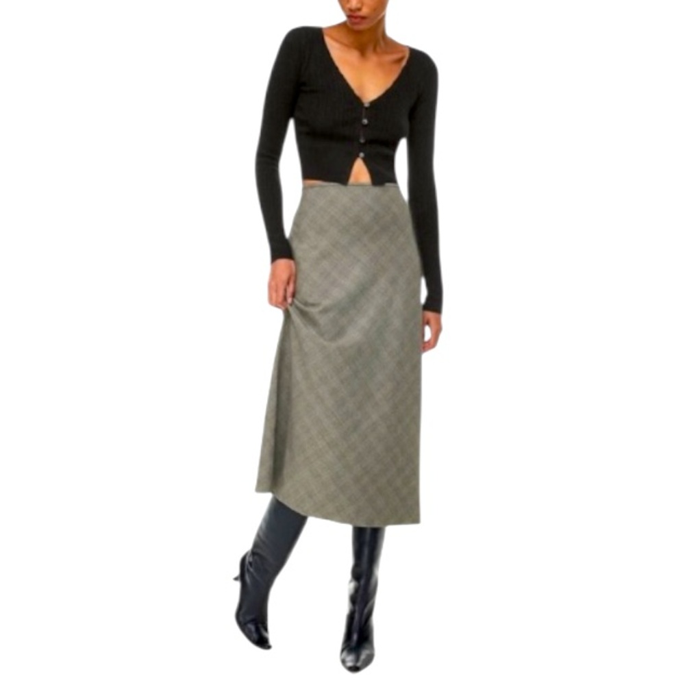 NEW Aritzia Wilfred Bias Cut Structured Midweight Twill Maxi Skirt Size 12